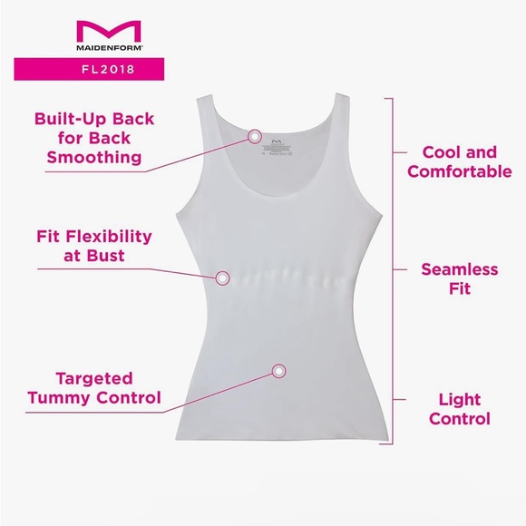 NWT Maidenform Shapewear Tank Top Nude Beige Size Large - Picture 8 of 9